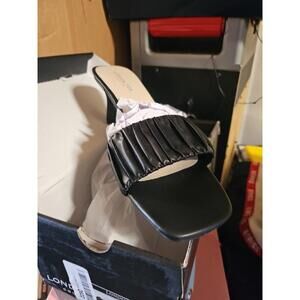 London Fog Womens size 10 M Leana Dress Sandal Womens comfort Heeled, BLACK #217